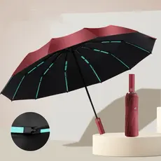 Guarda Chuva Automático Abre e Fecha Grande Reforçado Contra Vento Com Proteção Solar Blackout Haste Dupla Cabe na Bolsa