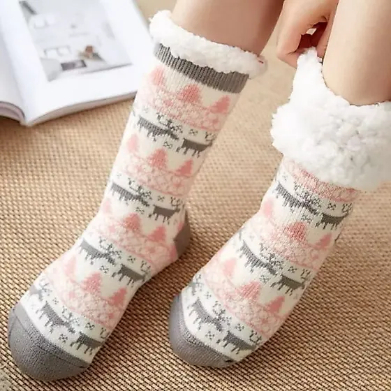 Meias FEMININAS Térmicas De Lã Forrada Para Adulto/Meias de inverno