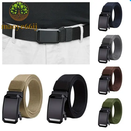 Cinto Tático Com Fivela Automática Masculina – De Nylon De Lona Casual Funcional Para Estudantes Bosco.Loja