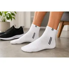 Kit 3 Pares Meia Sport Malha Cano Médio Algodão