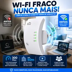Repetidor WiFi 300Mbps Amplificador Sinal Wireless 2.4GHz WPS Bivolt Extensor WiFi