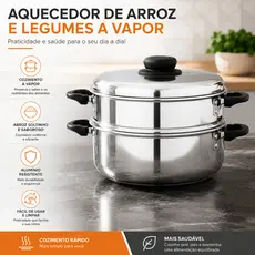 Aquecedor de arroz e panela de legumes no vapor tam 20