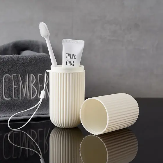 Porta Escova de Dente e Creme Dental Portátil Plasútil Estojo Viagem Multiuso Necessaire