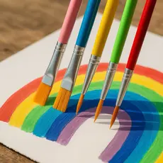 Kit 6 Pincéis Artísticos para Pintura Aquarela Acrílica Óleo Cerdas Macias