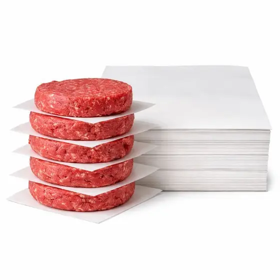 500 Folhas de Separador Plástico Branco de hambúrguer 15cm x 15cm - ATACADO