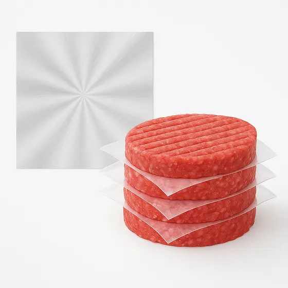1000 folhas Separador de hambúrguer 15cm x 15cm - Alimentício