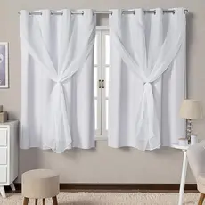 Cortina Blackout Blecaute com Voil Liso 1 PARTE (1,40m x 1,80m)