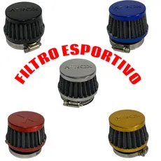 FILTRO ESPORTIVO RETO UNIVERSAL 50CC 80CC 100CC 110CC 125CC POP BIZ MOTORIZADA SHINERAY