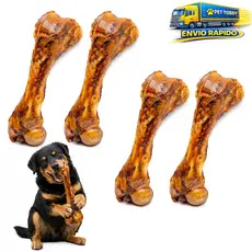 Kit 4 Mordedor Osso Bovino 100% Natural Para Cachorro Petisco Pet Desidratado