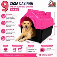 Casinha de Cachorro Grande Porte N8 ou N9 Casa Pet Big Casa de Cachorro