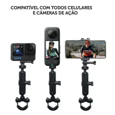Suporte Barra Guidão Bike Moto 360o Câmera Gopro E Similares