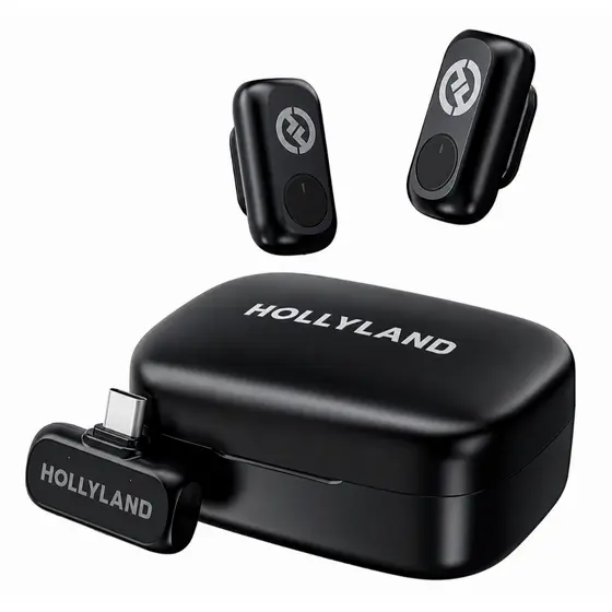 Microfone Sem Fio Hollyland Lark A1 Usb Tipo C 2 Microfones