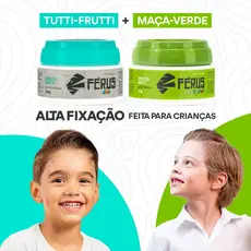 2 Ceras Modeladoras Criança Infantil Ferus Kids Tutti Frutti e Maça Verde Efeito Mate