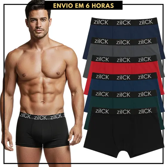 Kit 5 ou 10 Cuecas Boxer Masculina Adulto Microfibra com Forro de Algodão Cueca Box Masculino