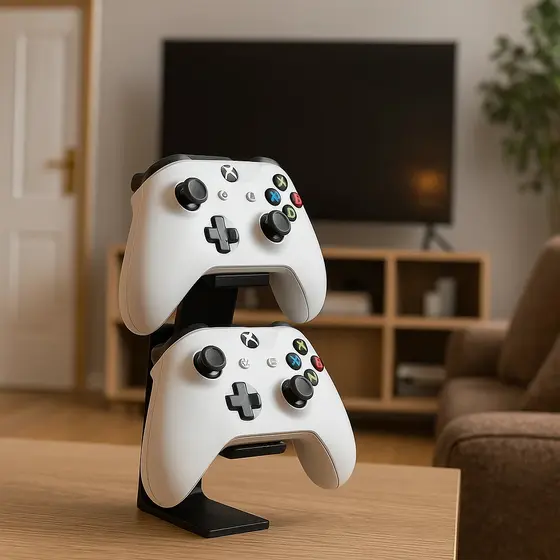 Suporte 2 Controle Xbox Gamer Organização Estilo Casa Mesa Prático Decoração Jogos Apoio Quarto