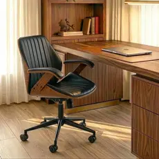 Cadeira de Escritório Ergonômica Giratória Diretor Executiva Couro Saragoça Office