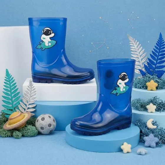 Galocha Infantil Menino Bota de Chuva Confortável Sola Antiderrapante