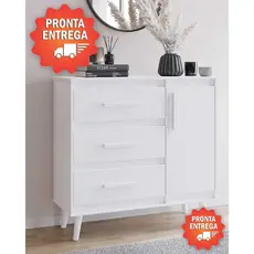Cômoda Sapateira Retrô com 3 Gavetas Mila - Envio Imediato