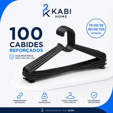 Cabide de Roupa Adulto Preto Reforçado Alta Qualidade Organizador de Roupa