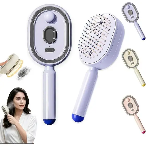 Escova de cabelo de spray e massagem elétrica, 3 em 1 pente de massagem de almofada de ar de spray elétrico