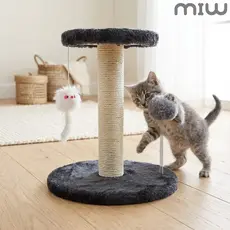 Arranhador Para Gatos Com Poste De Sisal Base Dupla Brinquedo Bolinha E Pena
