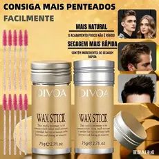 (Inclui 10 Escovas)Bastão de Cera Capilar Profissional Portátil, Sem Fragrância, Adequado para Qualquer Tipo de Cabelo