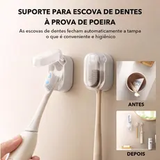 Kit 1/3/5/7 Porta-Escova De Dentes Sem Poeira Essencial Inovador Para Casa À Prova De Design Elegante Montado Na Parede