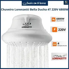 Chuveiro Lorenzetti Bella Ducha 4T 220V 6800W Branca Original