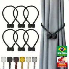 Prendedor Cortina com Ímã 40cm Abraçadeira Decorativa Poliéster Sem Instalação
