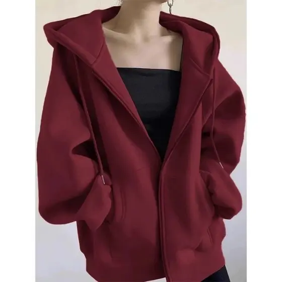 blusa moletom feminina em zíper casual