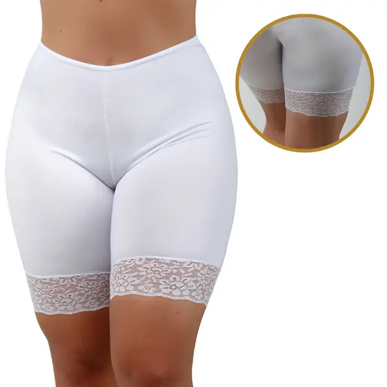Short Feminino Segura Barriga Com Renda Anágua Segunda Pele
