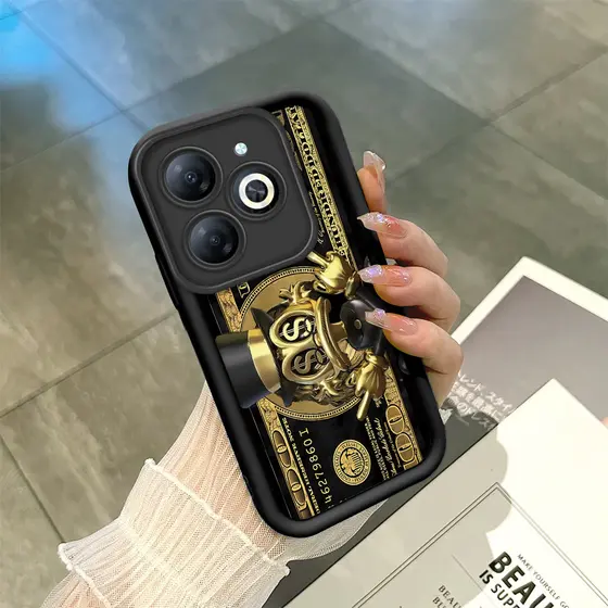 Capinha Para Infinix Smart 8 Pro HD Plus Hot 40i Tecno Spark 20 20C Pop 8 Go 2024 Case Preta Macio Celular Capa TY 6074