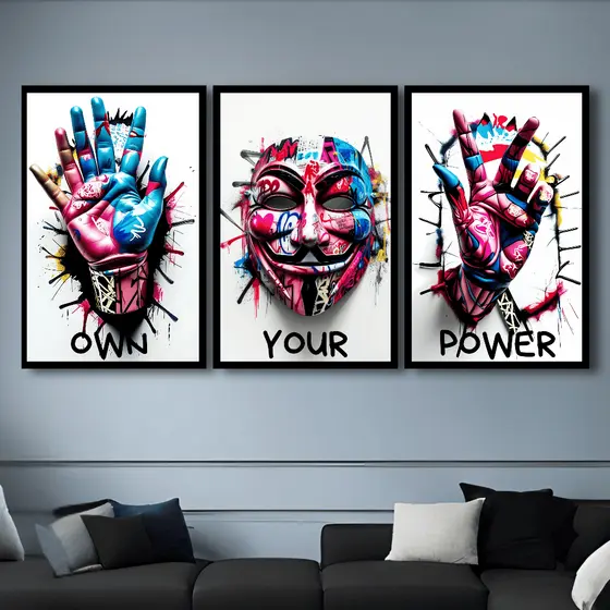 Quadro Decorativo Hacker Gamer Mascara Anonymous Sala Quarto