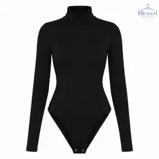 Body Feminino Gola Alta Cacharrel Segunda Pele Manga Longa