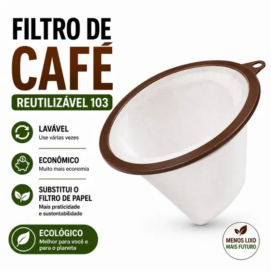 Filtro Coador de Café Reutilizável 103 – Coadores Permanentes