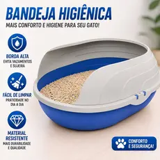 Caixa de Areia Sanitária Bandeja Higiênica Furba Prime Pet Com arco para Gatos Resistente Qualidade