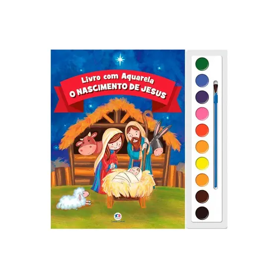 Livro com Aquarela Nascimento de Jesus - Ciranda Cultural
