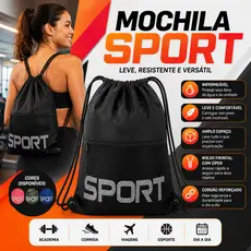kit Mochila Saco impermeável 5 ate 1 unidade bolsa de academia feminina e masculina de costa