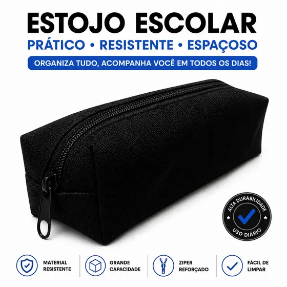 Estojo Escolar Multiuso Grande Capacidade Fácil Limpeza organize Canetas Lápis Sem Bagunça