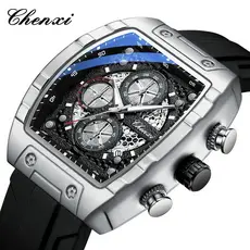 CHENXI 941relógio De Quartzo Masculino Prático Moda Esportiva Pulseira De Silicone À Prova D'água