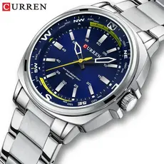CURREN 8455 Relógio De Pulso Masculino De Quartzo Esportivo Empresarial Pulseira De Aço Inoxidável À Prova D'água