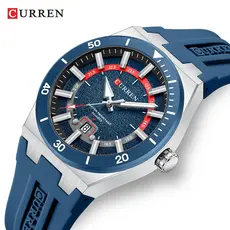 CURREN 8491 Relógio De Quartzo Masculino Elegante Casual Esportivo Silicone Presente