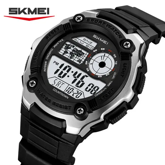 SKMEI 2517 Relógio Eletrônico Masculino Redondo Esportivo Casual Presente