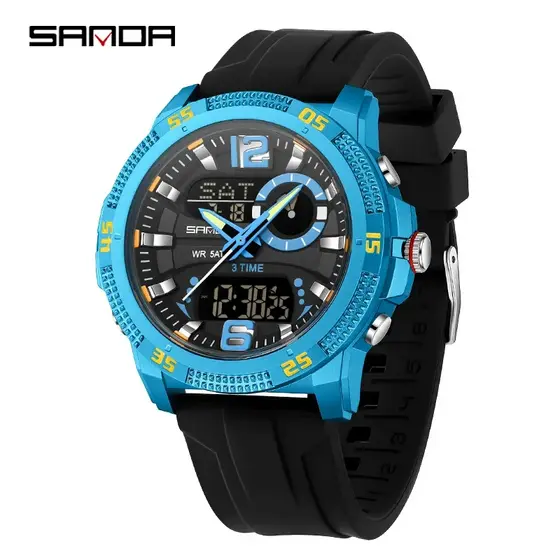 SANDA 3372 Relógio Digital Masculino Elegante Legal Esportivo Casual Presentes