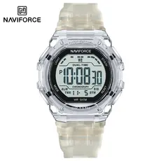NAVIFORCE 7136 Relógio Digital Masculino Elegante Caixa De Alta Transparência Presente Esportivo Casual