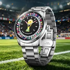 Relógio De Quartzo Masculino Mark Fairwhale 5087 : Elegante Fã De Futebol Esportivo Presente De Aço Inoxidável