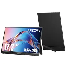 Monitor Portátil ARZOPA , 17.3'A1M 1080P FHD HDR IPS Tela De Computador De Jogos HDMI USB C , Externo Para Cuidados Com