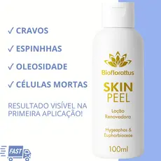 Removedor de Cravos e Espinhas | Limpeza de Pele Anti Acne | Skin Care Loção Skinpeel - Bioflorattus
