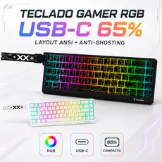 Teclado Gamer 65% Usb-c Rgb Formato Ansi Anti-ghosting