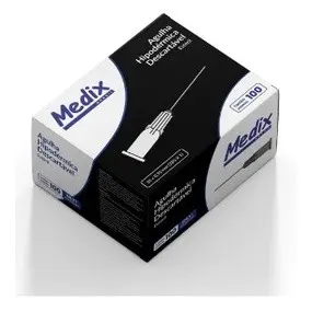Agulha HiPodérmica Descartável 25x0,70mm - Medix Cx/100 Un